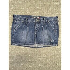 vintage Y2K Hollister pleated denim micro mini skirt 3 Jean Low Rise